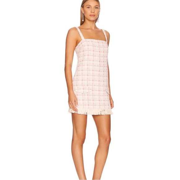 ALEXIS tweed fringe hem mini dress NEW - Picture 2 of 10